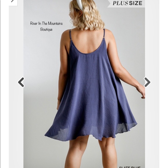 NWT! Beautiful Slate Blue Boho Dress! - Picture 5 of 6